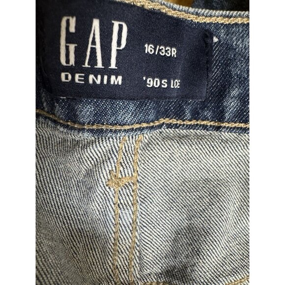 GAP 90s Loose Jeans Womens 16/33R Blue Mid Rise Stretch NWT - Picture 6 of 9